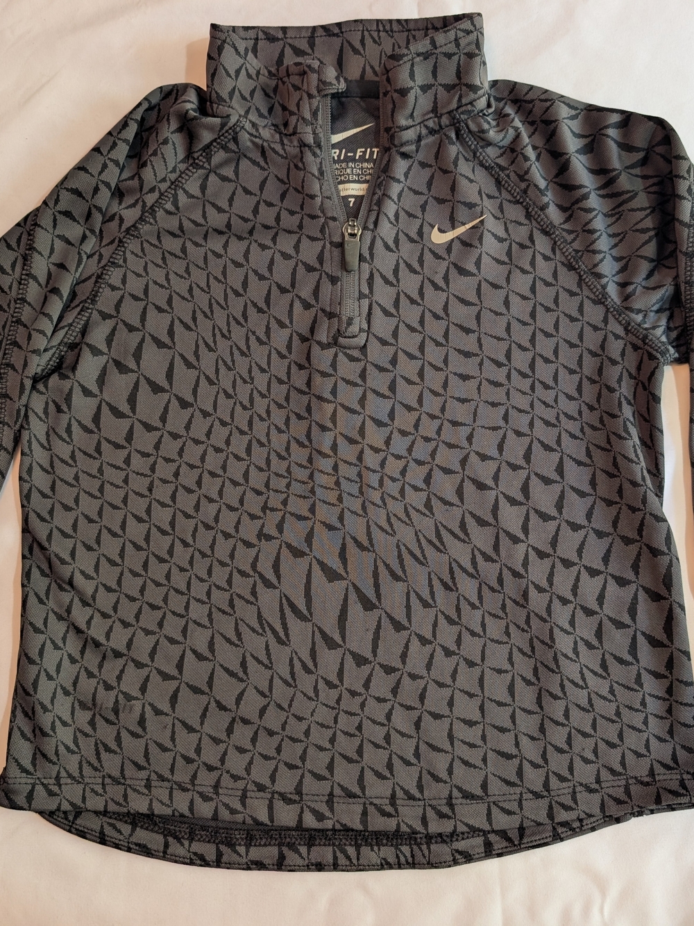 Nike Boy's Black Performance Dri-FIT Quarter-Zip Shirt
